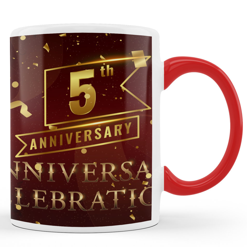 Printed Ceramic Coffee Mug | 5th Anniversary  | Anniversary  l |  325 Ml 